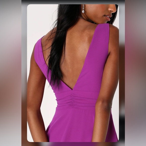 LULUS Celebration Time Purple Sleeveless Tiered Midi Dress - Picture 3 of 4